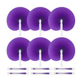 JOHOUSE Decorative Round Hand Fan Foldable, 12 Packs Purple Paper Fans