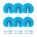 JOHOUSE Decorative Round Hand Fan Foldable, 12 Packs Blue Paper Fans