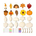 DECYOOL 50 Pcs Thanksgiving Fall Wooden Ornaments Autumn Wood Slices