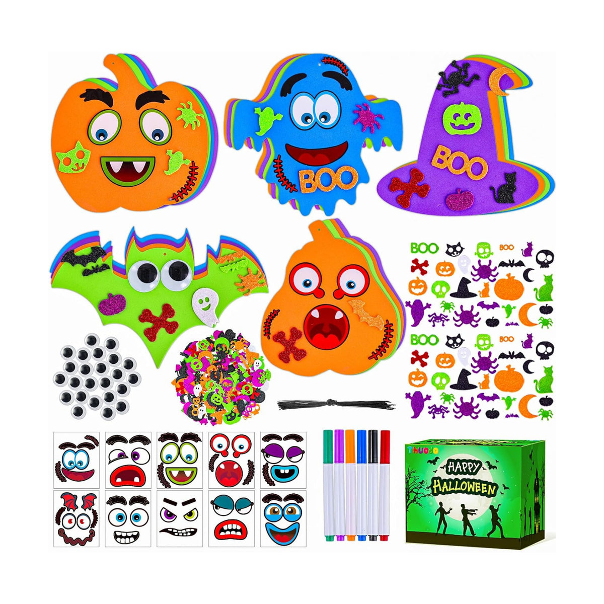 340PCS Halloween Foam Stickers Set for Kids