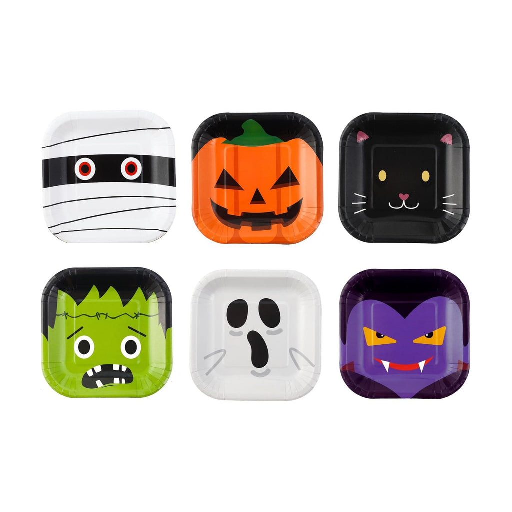 Winoo Design Halloween Small Plates Disposable - 48 PK - Dessert Paper Plates for Halloween Decor Decorations Table Party Supplies Party Favor