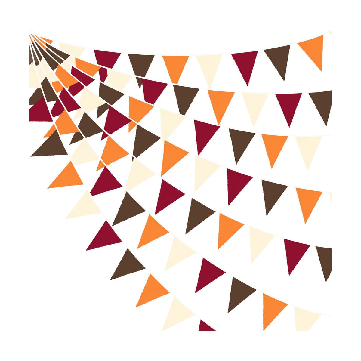32Ft Fall Party Decorations Burgundy Orange Brown Triangle Flag Fabric Pennant Garland Bunting for Happy Fall Decor Thanksgiving Day Harvest Autumn Wedding Birthday Party Outdoor Garden Hanging Decor