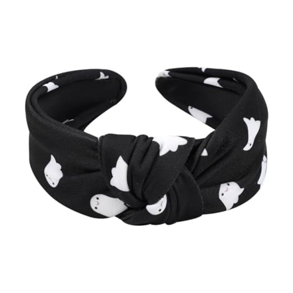 Halloween Headbands for Women Gifts Spooky Ghost Knotted Wide Headband Halloween Hair Accessories Makeup Hair Hoop
