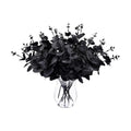 DIYDEC 18Pcs Black Artificial Flowers 2 Styles Black Eucalyptus Stems Decor