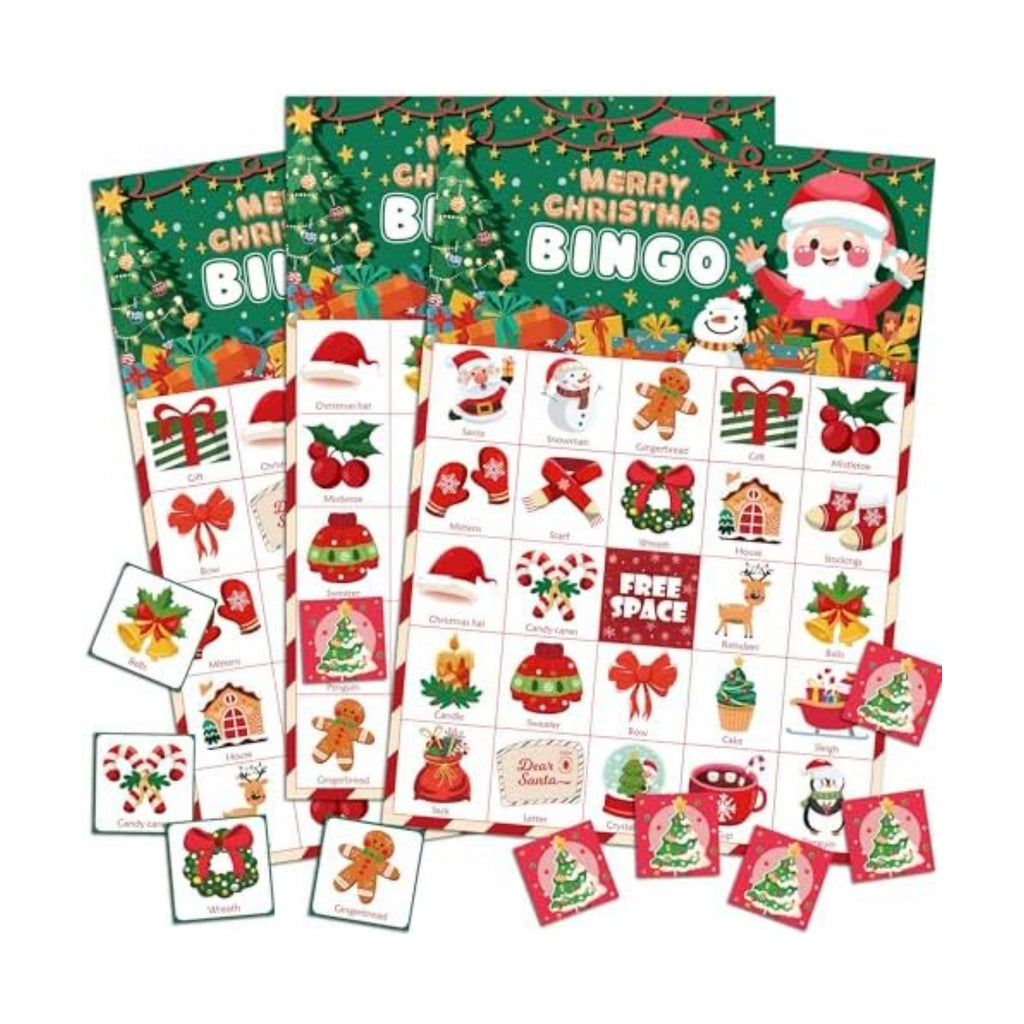 OHOME Christmas Games | Xmas Bingo for Kids - 24 Players Christmas Crafts Activities Party Favors Supplies for Families - Xmas Gifts Bulk for Boys Girls Grandkids | Stocking Stuffers for Kids Toddler