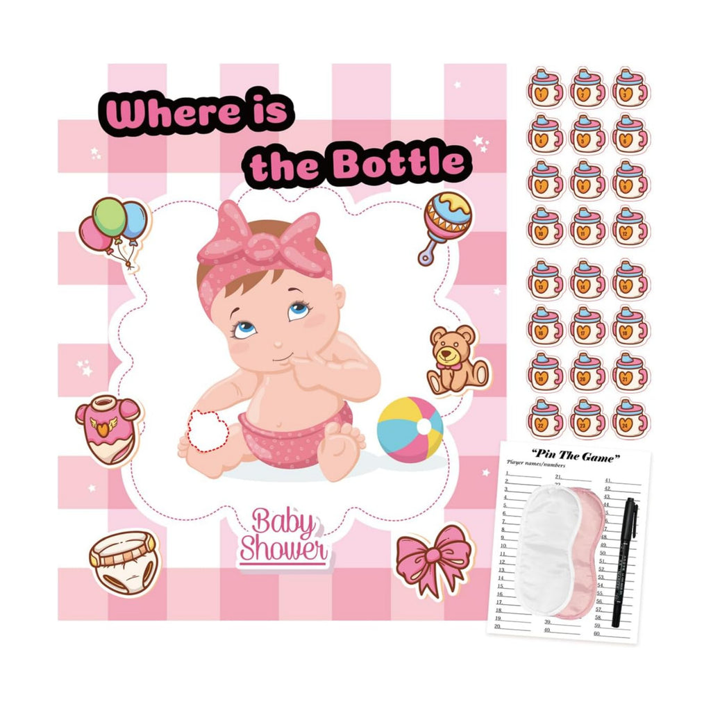 Pin The Pacifier on The Baby Game - Shower Games, Funny Activities, Party Supplies Favors for Adults, Girl, Boy