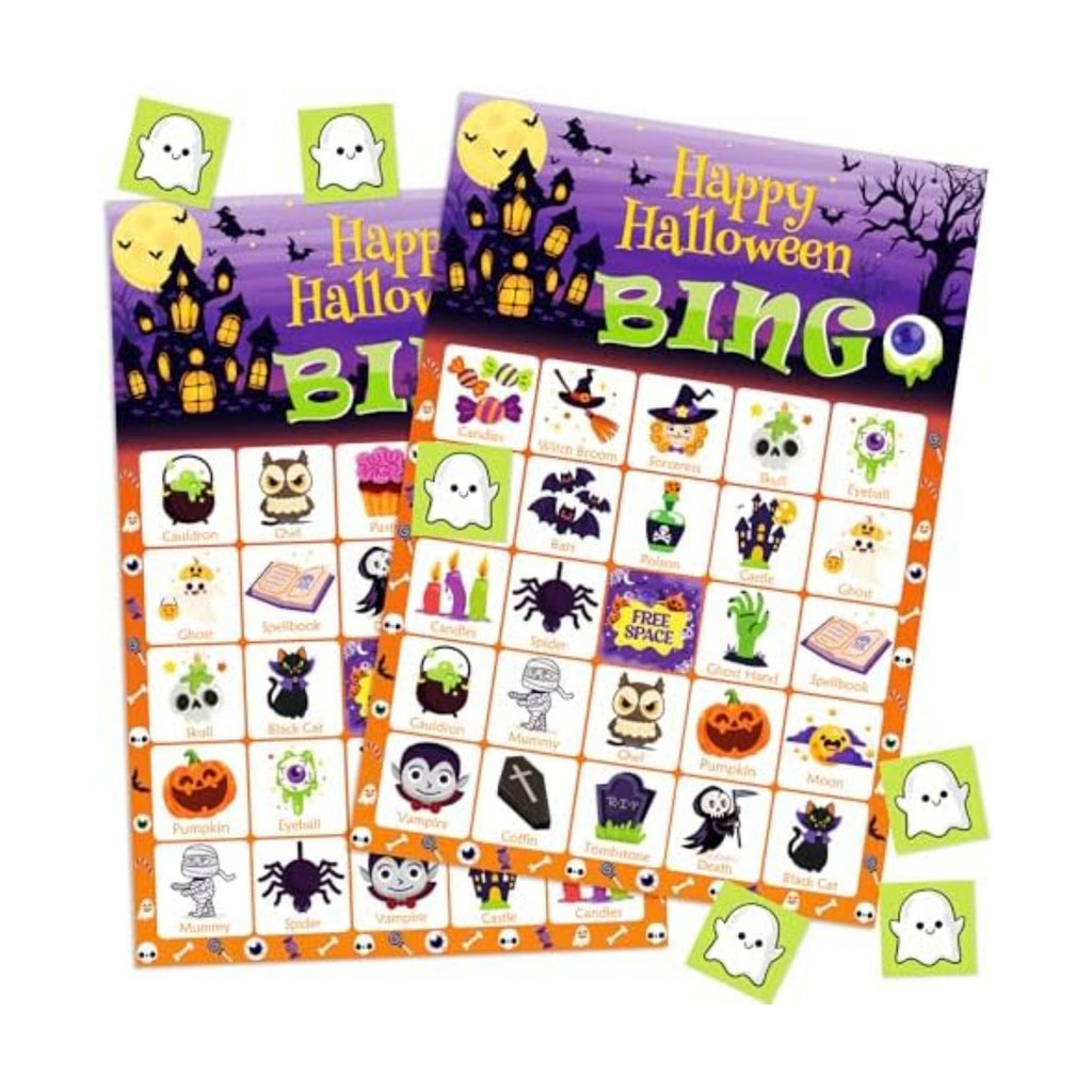 OHOME Halloween Games - Halloween Bingo for Kids | Halloween Party Favors - 24 Players Halloween Toys Gifts Party Supplies | Halloween Crafts Accessories Treats Activities for Family
