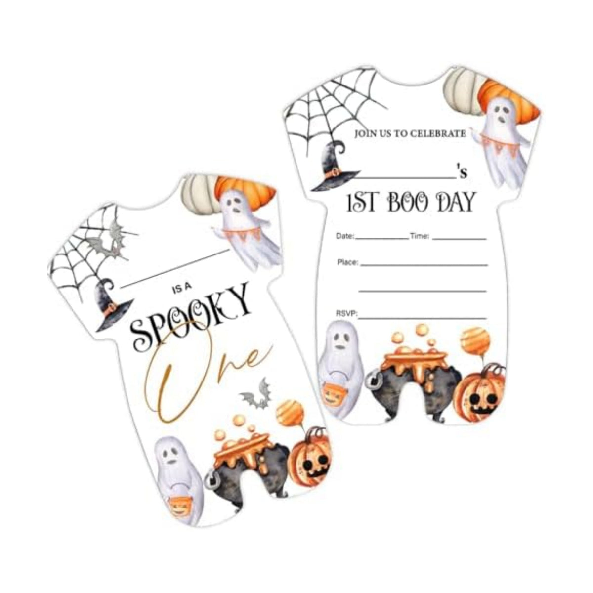 Halloween 1st Birthday Invitations Ghost Spooky One First Birthday Invitations Set of 20 Invites with Envelopes for 1st Birthday
