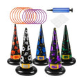 Halloween Ring Toss Games, 17PCS Inflatable Witch Hats Ring Toss Set with Plastic Rings Air Pump for Party Games Super Fun Halloween Games Activities for Kids Adults Indoor Outdoor