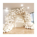 White Sand Balloon Arch Kit, 143Pcs Sand White cream beige Latex Balloon Garland kit, 18 12 10 5 Inch Different Size Balloons for Birthday Baby Shower Wedding Boho Party Decorations Supplies