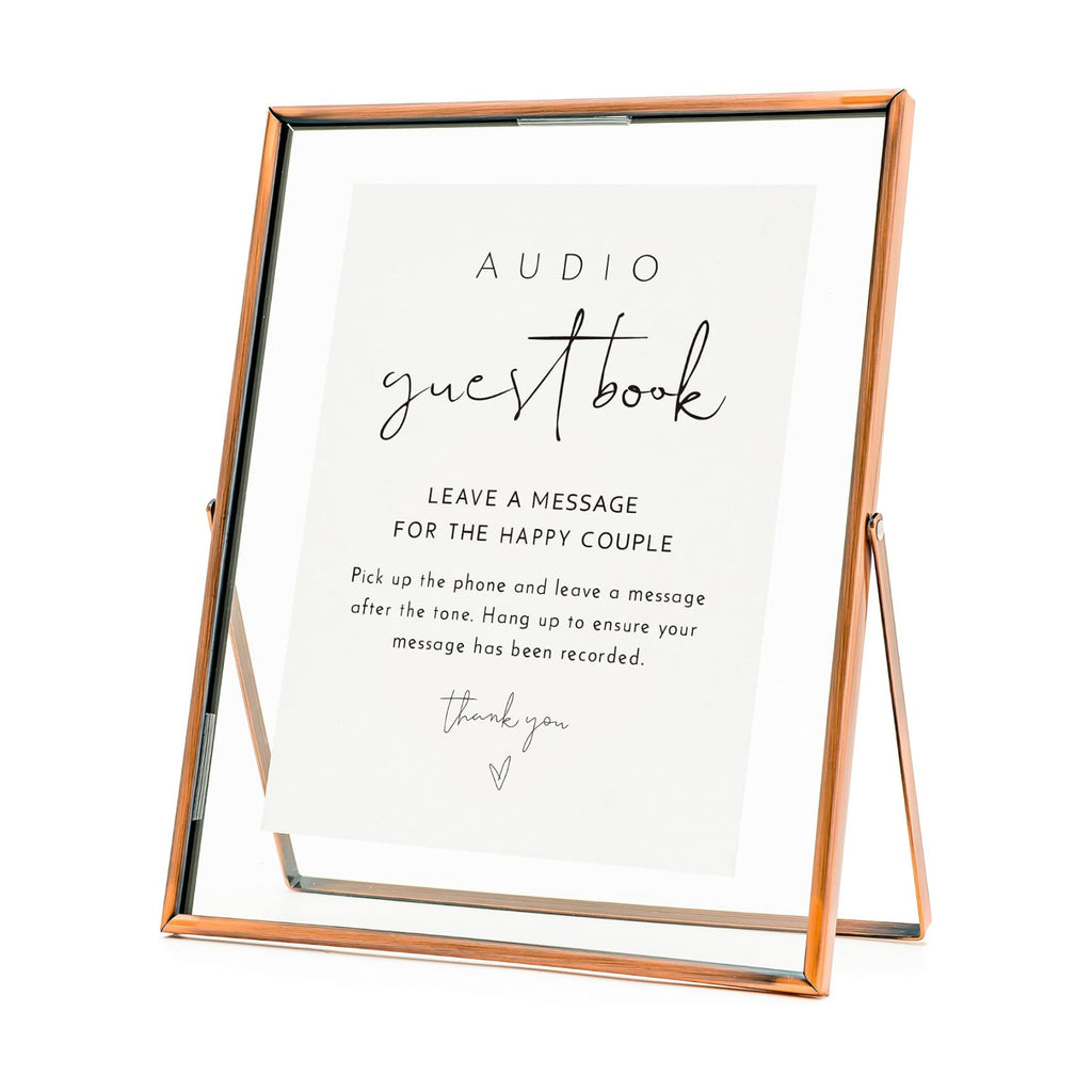 Calculs Audio Guest Book Sign, Copper 8x10 Floating Picture Frame