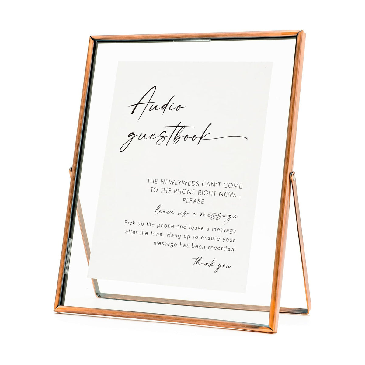 Calculs Audio Guest Book Sign, Copper 8x10 Floating Picture Frame