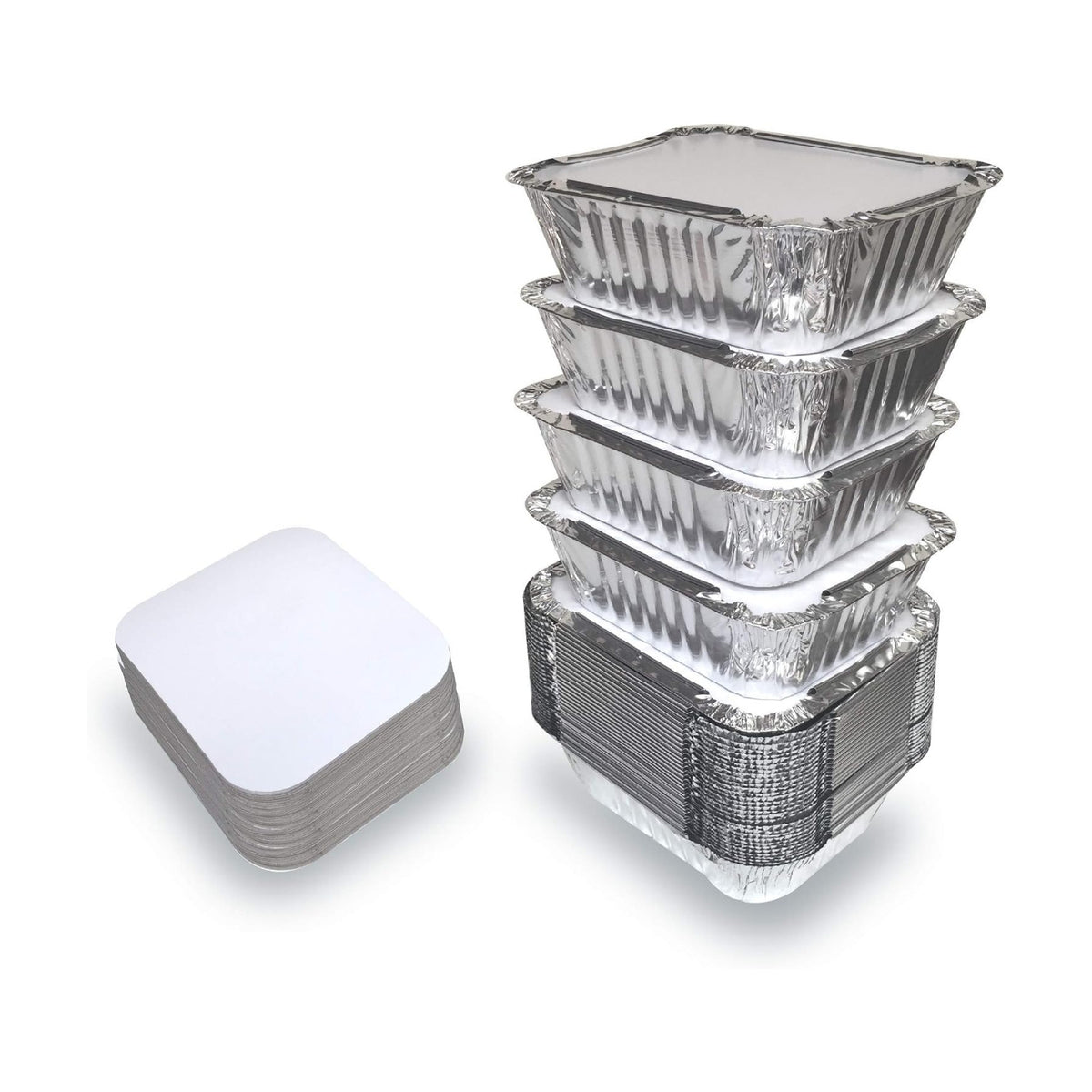 110 Pack - 1LB Small Foil Pans with Lids - Aluminum To Go Food Containers with Lids - 1lb Mini Aluminum Pans - Freezer Safe Foil Take out Trays - Heat proof Meal Prep Containers