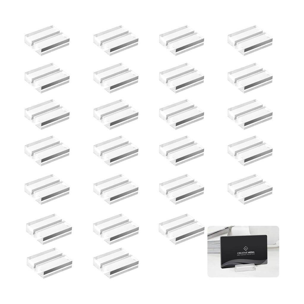 25 Pcs Acrylic Place Card Holder, Card Display Stand Table Number Holders for Table Wedding Menu Office Meeting