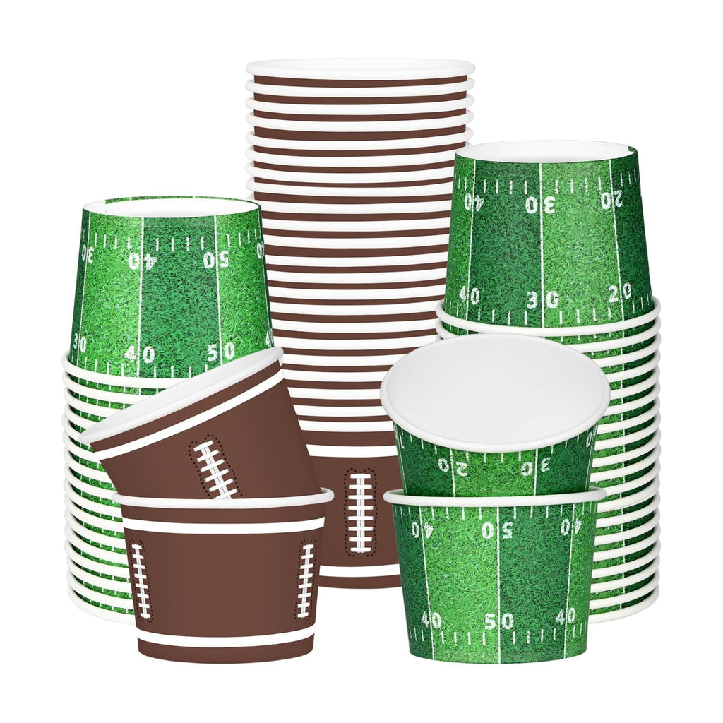 Gatherfun Football Party Supplies Kit for 50 Guests - Snack Cups for Football Birthday and Tailgate Party Decorations