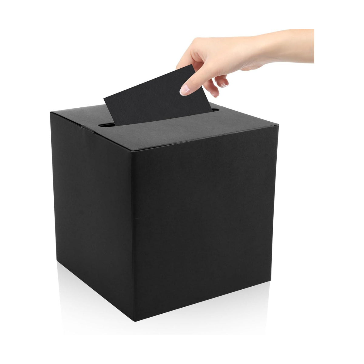 Fowecelt Black Card Box Wedding Favors Cardboard Receiving Money Box Holder for Wedding Reception Anniversary Baby Showers Birthday Party Graduation Gift Table Centerpiece Decorations