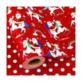 MAYPLUSS Christmas Wrapping Paper Roll - 17 Inch X 33 Feet - Reversible Fairytale Christmas Red Unicorn, Santa Claus, Rainbow, Polka Dot Design Holiday Winter Gift Wrap for Wedding, Party,Celebration