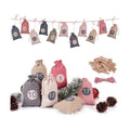 Christmas Advent Calendar Bags, 24 Days Countdown Calendar Burlap bags Hanging Advent Calendar Gift Favors for Xmas Decorations, Reusable Fabric Bags With Drawstring Closure(retro country style)