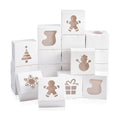 KPOSIYA 36 Pack Christmas Cookie Boxes for Gift Giving, 4x4x2.5 Inch White Bakery Boxes with Window, Large Holiday Cookie Tins with Lids, Small Xmas Treat Boxes for Pastry Dessert Cupcakes Packaging
