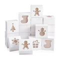 KPOSIYA 36 Pack Christmas Cookie Boxes for Gift Giving, 6x6x3 Inch White Bakery Boxes with Window, Large Holiday Cookie Tins with Lids, Small Xmas Treat Boxes for Pastry Dessert Cupcakes Packaging