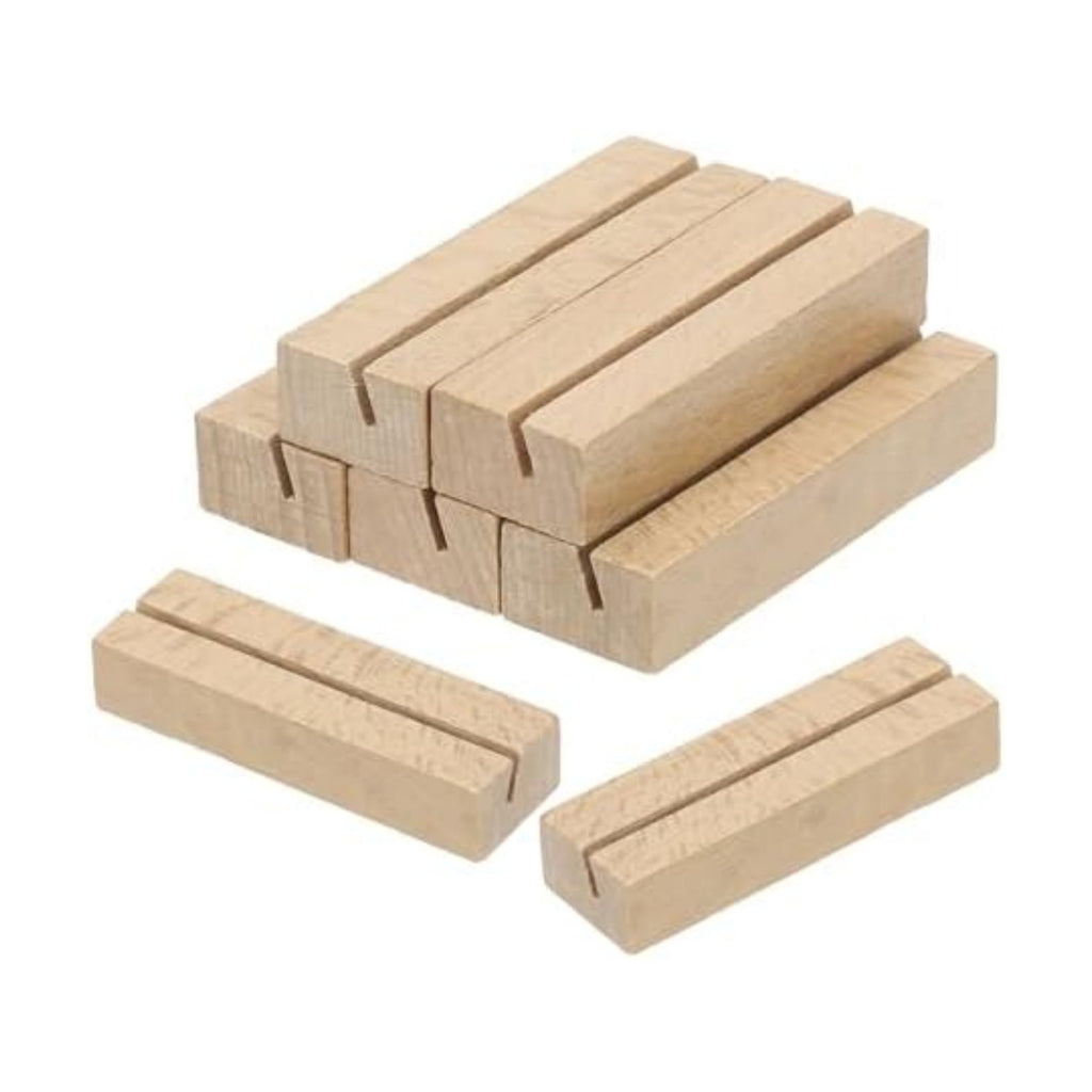 PATIKIL Wood Place Card Holder, 5Pcs Table Sign Holder Table Number Holders Name Card Stands for Photo Menu Display Wedding Ceremony Birthday Party Decorations, Wood