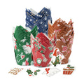 Bake Choice 200 Pcs Christmas Tulip Cupcake Liners with 24 Pcs Cupcake Toppers, Cupcake Liners, Tulip Cupcake Liners for Baking, Standard Tulip Muffin Liners for Christmas Holiday