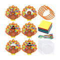 Chiisong 24 Sets Thanksgiving Turkey Crafts DIY Turkey Tissue Paper Crafts