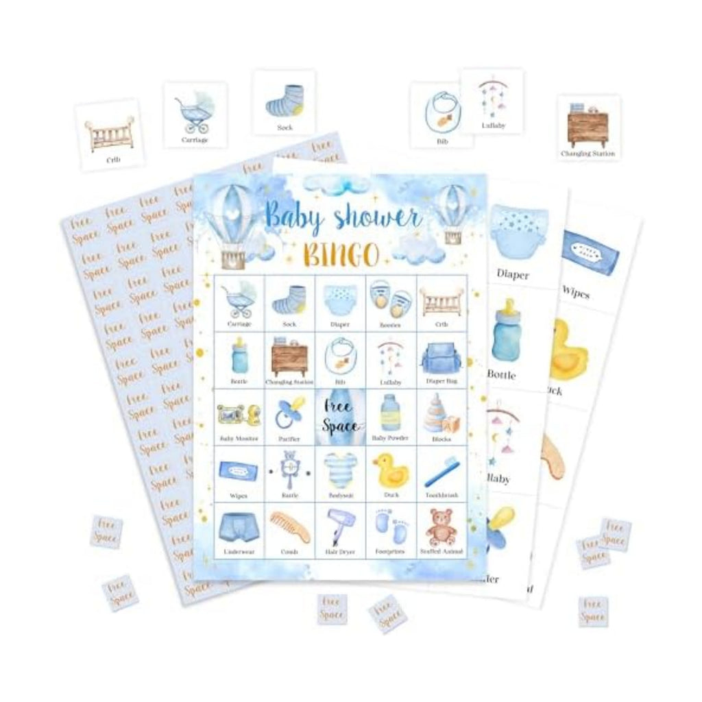 Baby Shower Bingo Game, Moon and Stars Bingo Cards Set, Pink Gender Reveal Party Bingo Supplies for Adults, Family Friends Activities Favors Decorations for 24 Player, 02