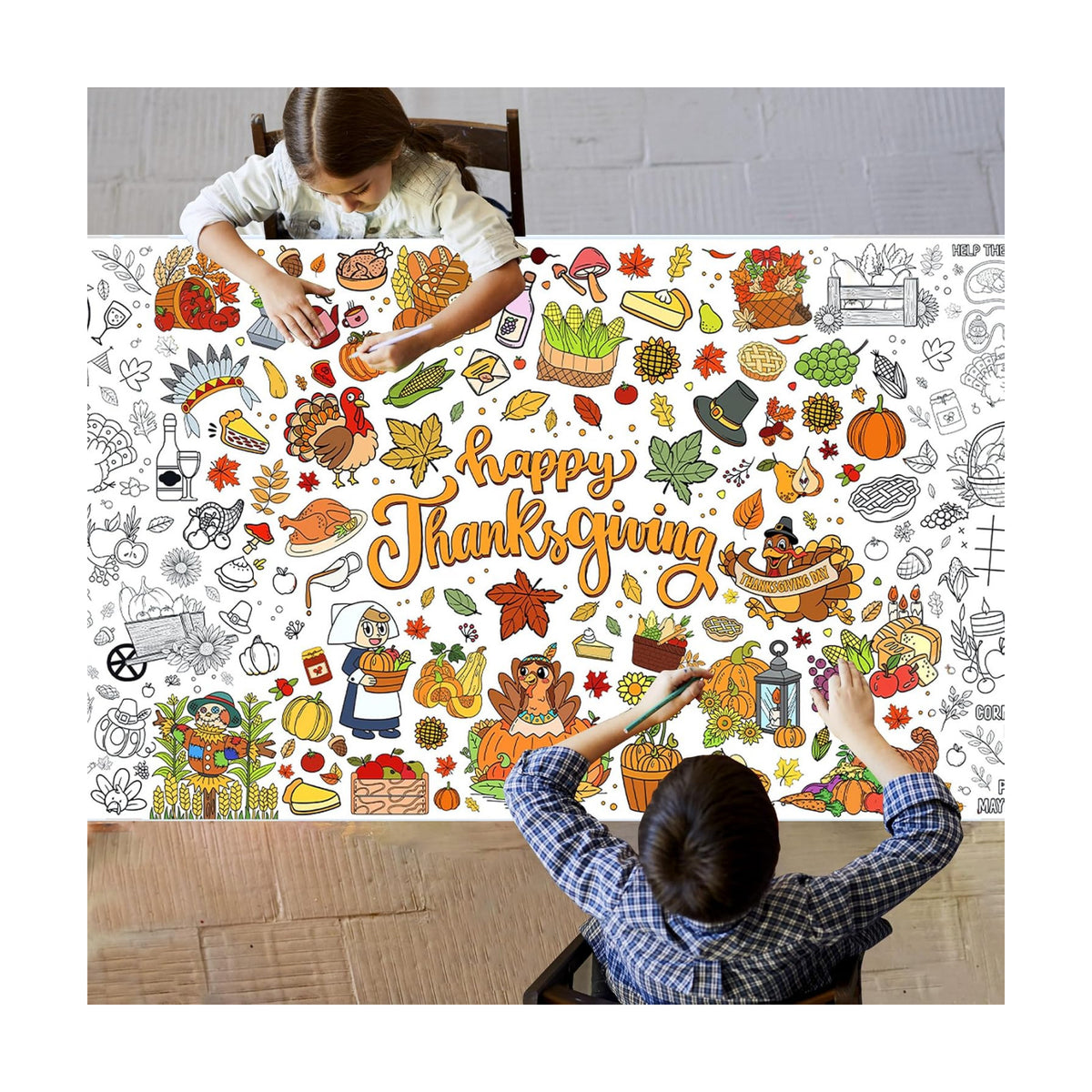 BCCSNNM Thanksgiving Giant Coloring Poster, 31.5 x 72 Inch