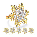 ZeeDix Christmas Gold Snowflake Napkin Rings Set of 6, Napkins Ring for Dinning Table - Rustic Dinner Tables Decoration for Wedding Receptions Christmas Thanksgiving Holiday Party Dinner Parties