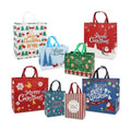 PARSUP 16PCS Christmas Gift Bags with Handles, Assorted Sizes Tote for Treat, Non-Woven Christmas Bags for Gift Wrapping, Xmas Party Supplies
