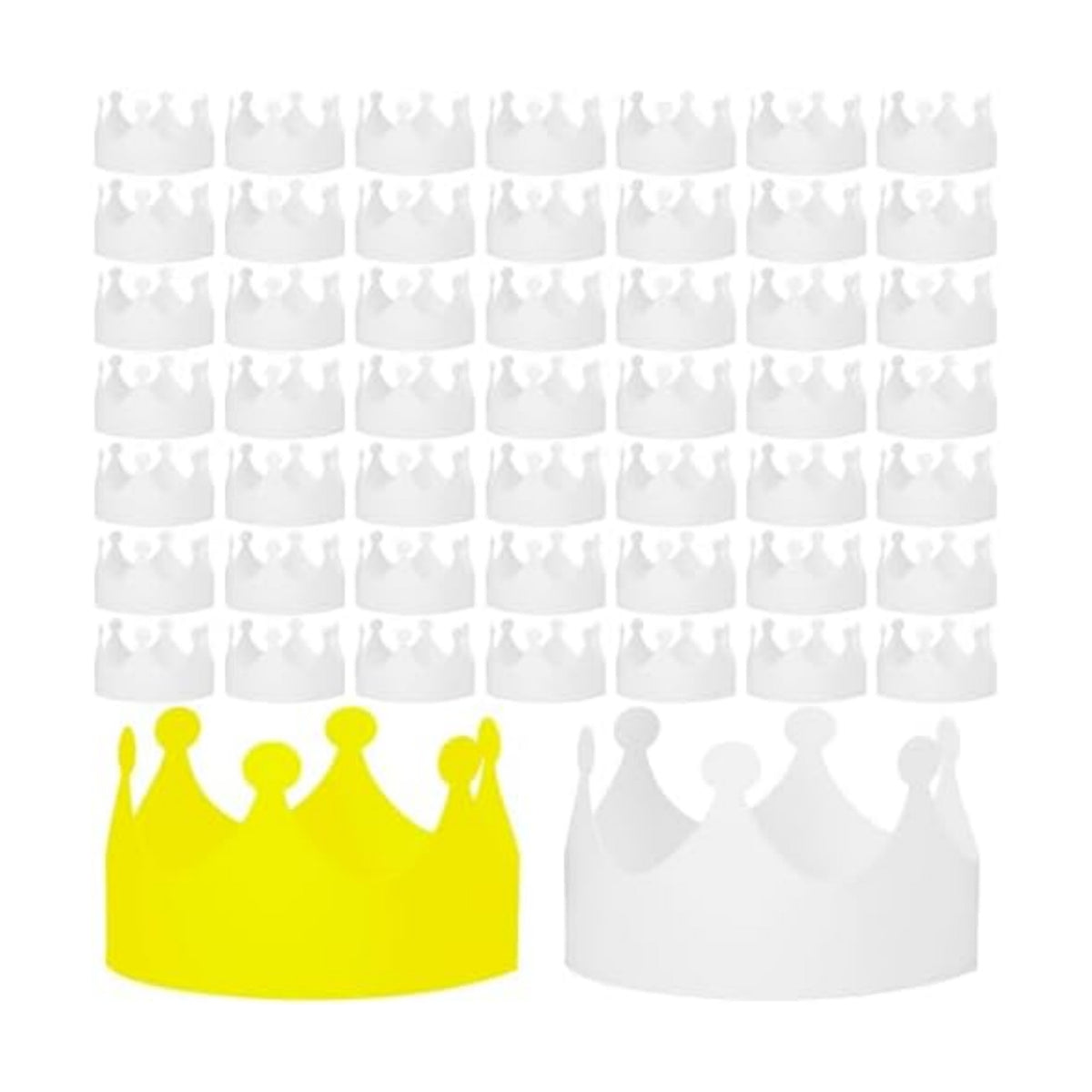 Jetec 100 Pcs White Paper Birthday Crown for Kid DIY Classroom, Traditional