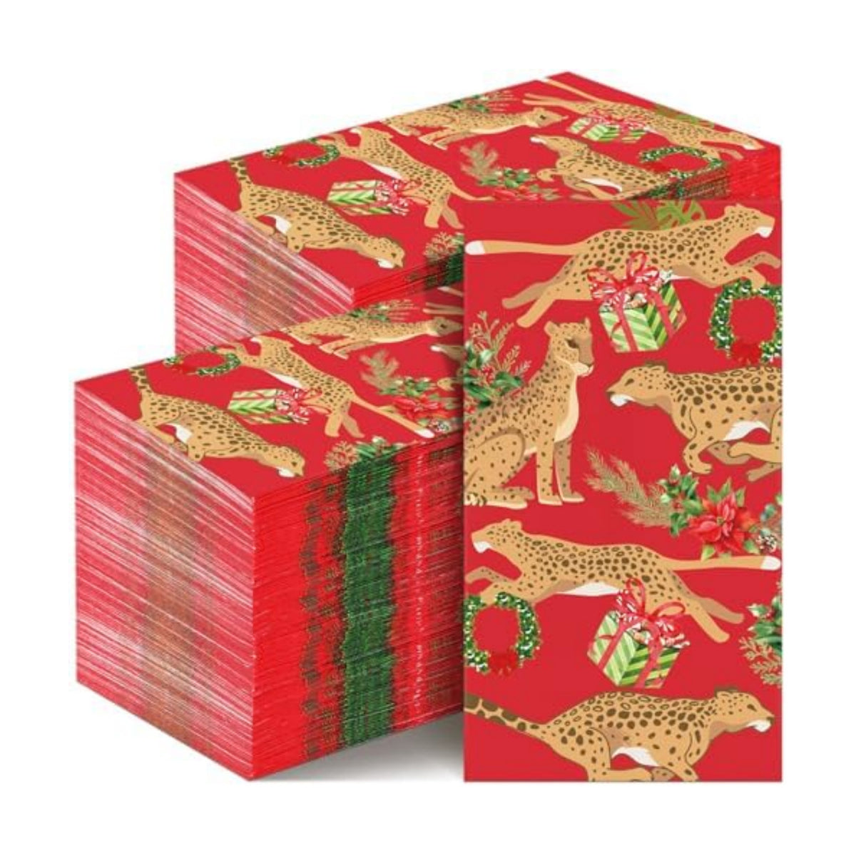 Seajan 200 Pcs ChristmasLeopard Disposable Hand Towels for Bathroom