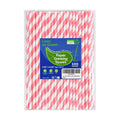 7.75" Pink Straws, Pink White Striped Paper Drinks Straws Disposable 100 ct