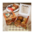 Fall Cookie Boxes with Window and Decorative Seal Sticker (Set of 30), Treat Boxes For Desserts, Party Favors For Guests