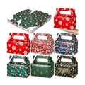 Zhanmai 36 Pack Christmas Treat Box Xmas Goodie Santa Claus Boxes for Treats Christmas Gift Cookie Cupcake Snack Container with Handle Party Favor