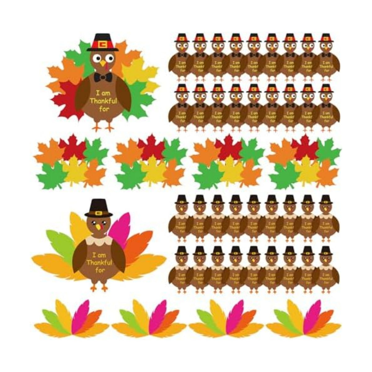 BBTO 36 Sets Thanksgiving Turkey Craft Kit Fall Craft, Novel Style