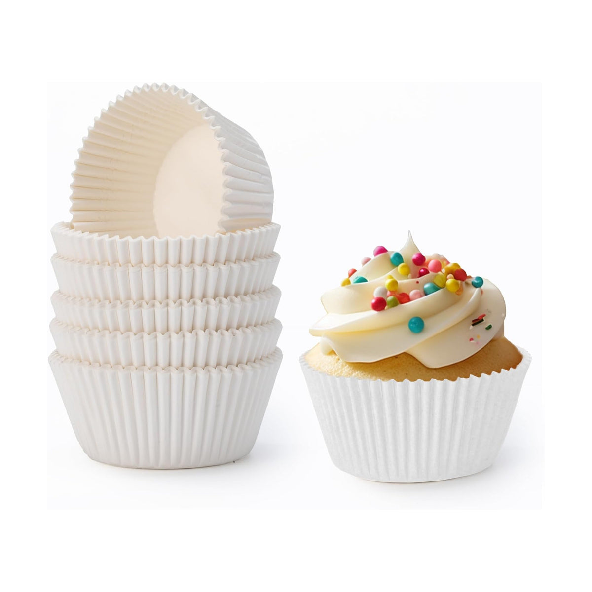 Mini Cupcake Liners,500 pcs White Mini Muffin Liners for Baking