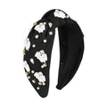 Halloween Ghost Headbands for Women Girls Spooky Beaded Crystal Rhinestone Knotted Headband Ghost Costume Hair Accessories Halloween Holiday Cosplay Party Favors