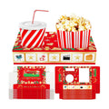 Dunzoom 20 Pcs Christmas Movie Night Supplies Movie Night Paper Snack Trays Popcorn Candy Holder Movie Theater Snack Boxes Cardboard Snack Holder Food Trays for Movie Party(Warm Christmas)