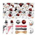 Landical 180 Piece Christmas Crafts Snowman Wooden Bead DIY, Classic Color
