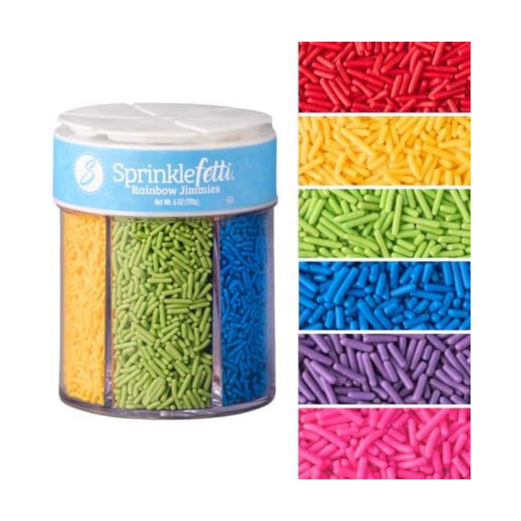 Sweets Indeed Rainbow Jimmies Sprinkles for Baking & Decorating, 6.45 oz