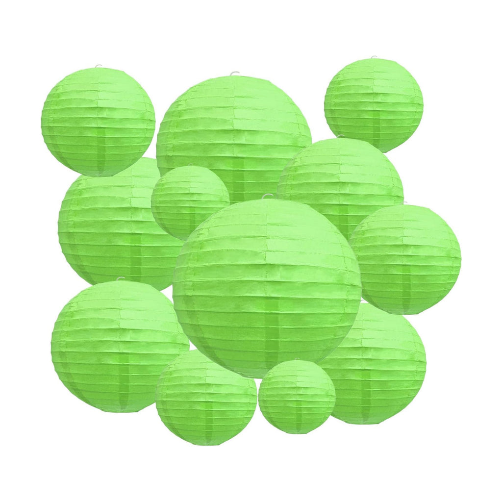 20Pcs Green Paper Lanterns for Parties, 4” 6” 8” 10” 12” Chinese Asian Hanging Round Paper Lanterns for Birthday Wedding Halloween Christmas Home Decor Party Decor