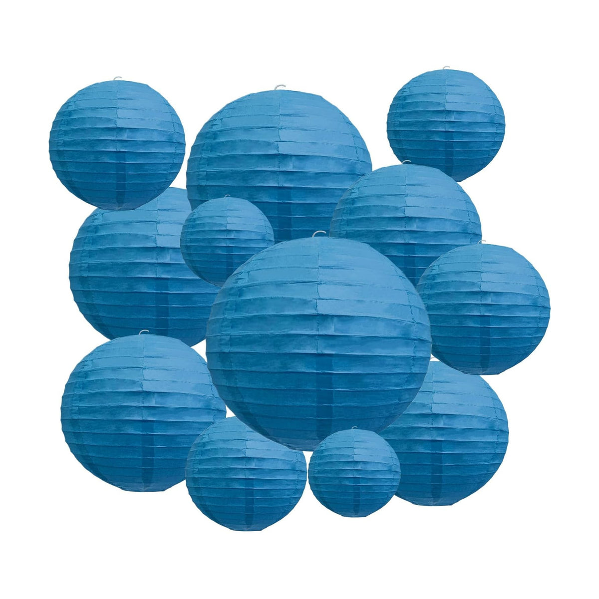 20Pcs Royal Blue Paper Lanterns for Parties, 4” 6” 8” 10” 12” Chinese Asian Hanging Round Paper Lanterns for Birthday Wedding Halloween Christmas Home Decor Party Decor