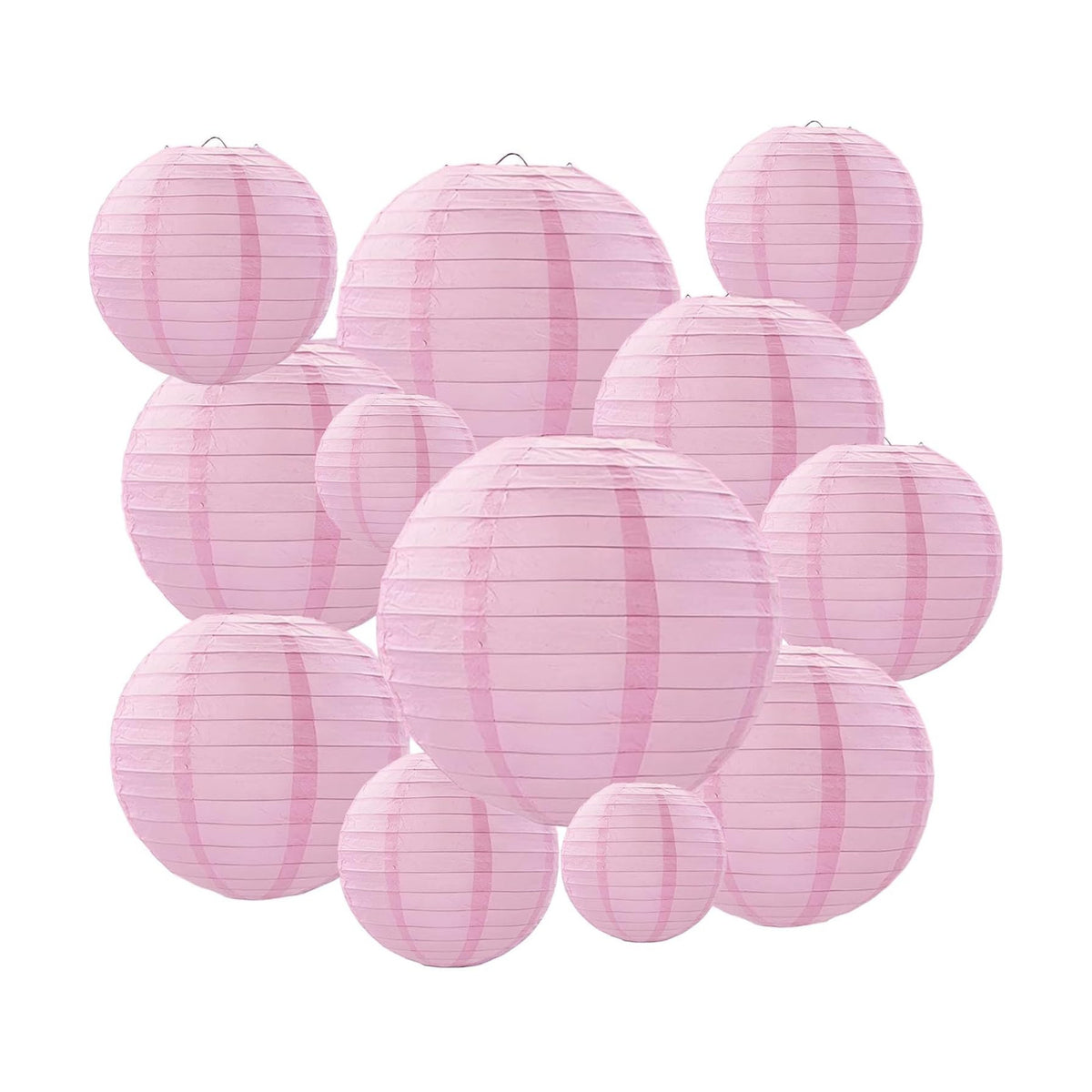 20Pcs Pink Paper Lanterns for Parties, 4” 6” 8” 10” 12” Chinese Asian Hanging Round Paper Lanterns for Birthday Wedding Halloween Christmas Home Decor Party Decor