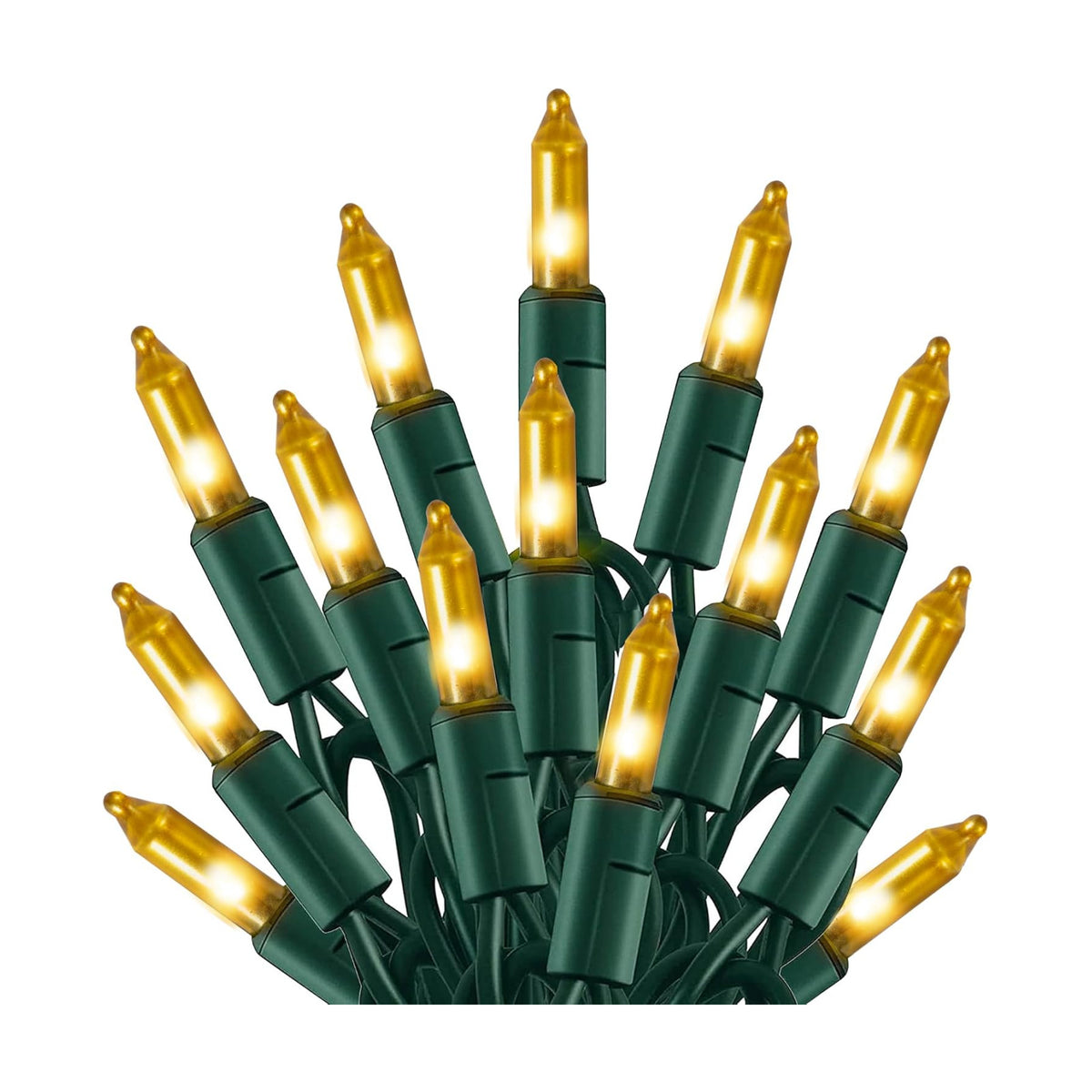 TW SHINE Christmas Lights, 20FT 100 Count Incandescent Mini Christmas Tree Light, Waterproof Xmas String Lights for Outdoor Indoor Home Party Yard Decorations, Gold