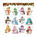 Ferraycle 12 Pcs Snowman Diamond Art Christmas Ornaments Kit, Multicolor