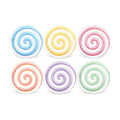 Whaline Candyland Party Paper Plates 9 Inch Pastel Disposable Salad Dessert Plates 6 Colors Lollipop Tableware for Sweet Shop Themed Birthday Baby Shower Supplies, 24 Pcs