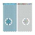 Silver Blue Snowflake Fringe Curtain -3.2ft x 6.5ft - 2 Pack