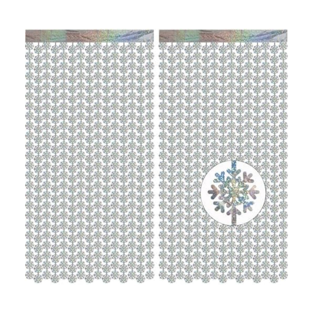 Silver Snowflake Fringe Curtain -3.2ft x 6.5ft - 2 Pack